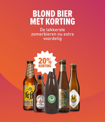 blond bier met korting. De lekkerste zomerbieren nu extra voordelig tot 25% korting.